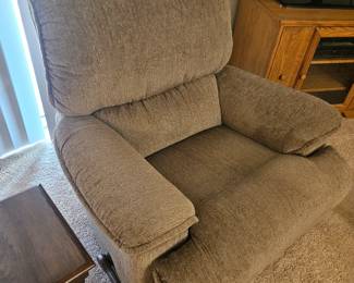 One after two manual reclining matching chairs
