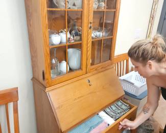 Light wood secretary .