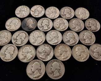 Silver US quarters