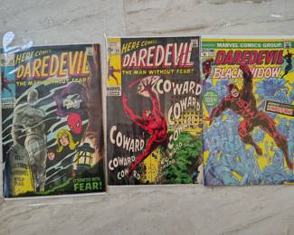 Early daredevil comics in excellent condition.