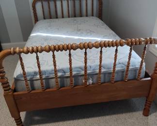 antique Jenny Lind bed with new custom mattress