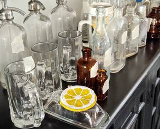 misc bottles and glassware