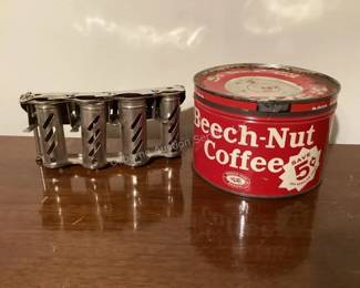 Change maker & vintage coffee tin