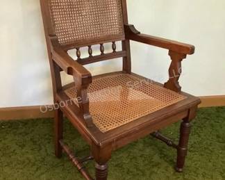Cane seat captains chair
