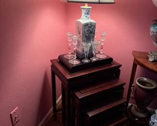 Rosewood stacking tabled