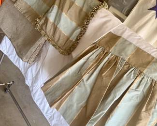hand made, sewn, created bed linens - gorgeous color palette