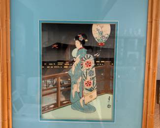 Japanese wood block prints signed