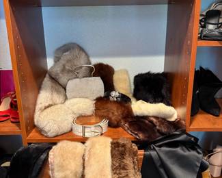 LOTS OF BAGS, FUR ETC..