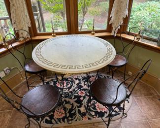 Marble Cafe Table with Ice Cream Parlor
Chairs
