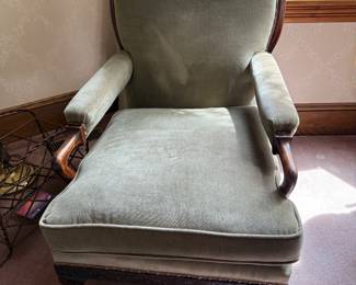 Beautiful Sage velvet antique chair!!
