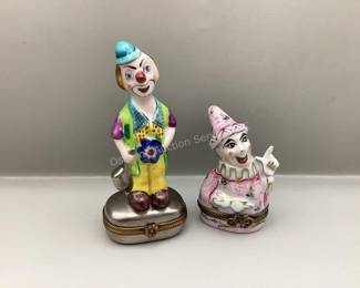 Limoges hinged clown boxes