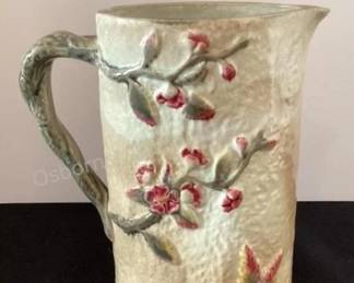 Majolica Dogwood pitcher
