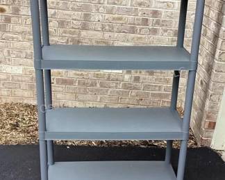 Multiple plastic shelving units in catalog