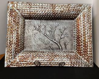 Large glass serving tray