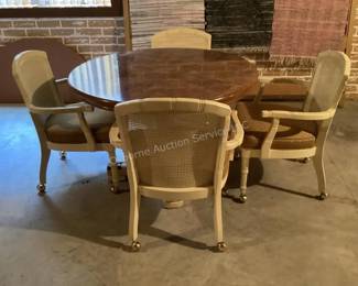 Pedestal dining table & 4 chairs