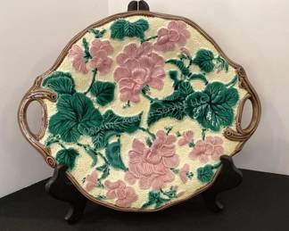 Majolica geranium plate