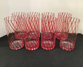 Red swirl glasses