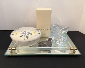 Glass birds, pewter loon & more