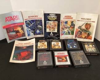 Vintage Atari game cartridges
