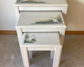 Hand painted nesting table set