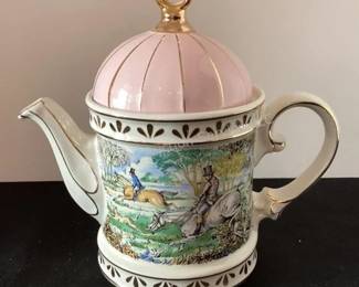 Large selection of collectible artisan & vintage teapots, many more in catalog