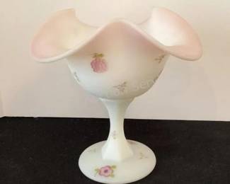 Fenton Berries & Blossoms Pedestal Dish