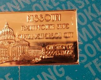 United States Hamilton Mint Set 24k on .999 Silver United States Bars Ingot set
Each bar weighs 50 troy oz. 1 oz 
The bars are minted by Hamilton Mint, a trusted brand in the bullion industry made in they are pure silver with 24k gold plating. 