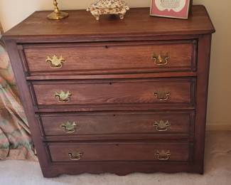 Antique 4 Drawer Walnut Chest