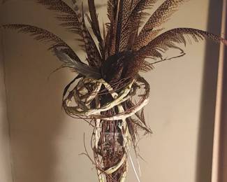 Amazing Pheasant Feather Twig arrangement by John Lowe