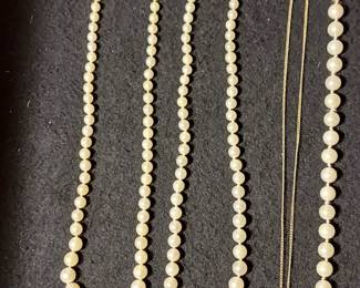 Genuine Pearl Necklaces w/ 14K Gold Clasps