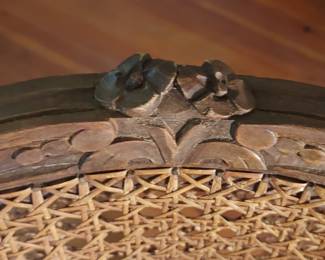 Late 19th C  French Louis XV Style Cane Bottom Arm Chair