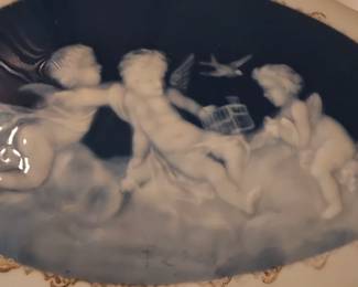 Camille Tharaud France Limoges Jewelry Box Porcelain Art Deco 1920s Cherubs Rare
