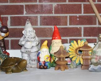 Gnomes, Bird on Shell, Sunflower, Turtle Candle