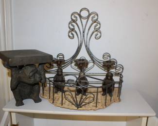 Metal Basket, Monkey Shelf, Mondey Figurine Candle Holders