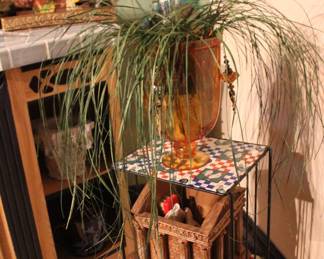 Planters, Metal Table, Vase