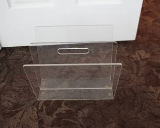 MCM Lucite 70s Magazine Rack with Handle