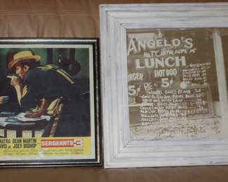 Framed Photo Sinatra, Dean Martin, Vintage Lunch Cafe