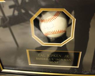 Cal Ripken Signed Baseball in Display