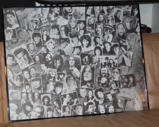 Collage of Famous Singers Actos Elvis The Beatles, Dillion, Ray Charles More