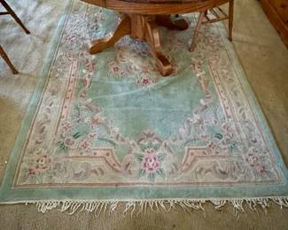 * SOLD * Presale Item #15 - Floral Mint Rug $40   (5'x8')