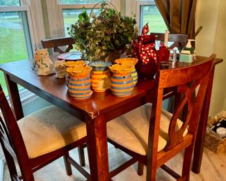 Presale Item #12 - Square Table w/4 chairs $80  (42"x36")