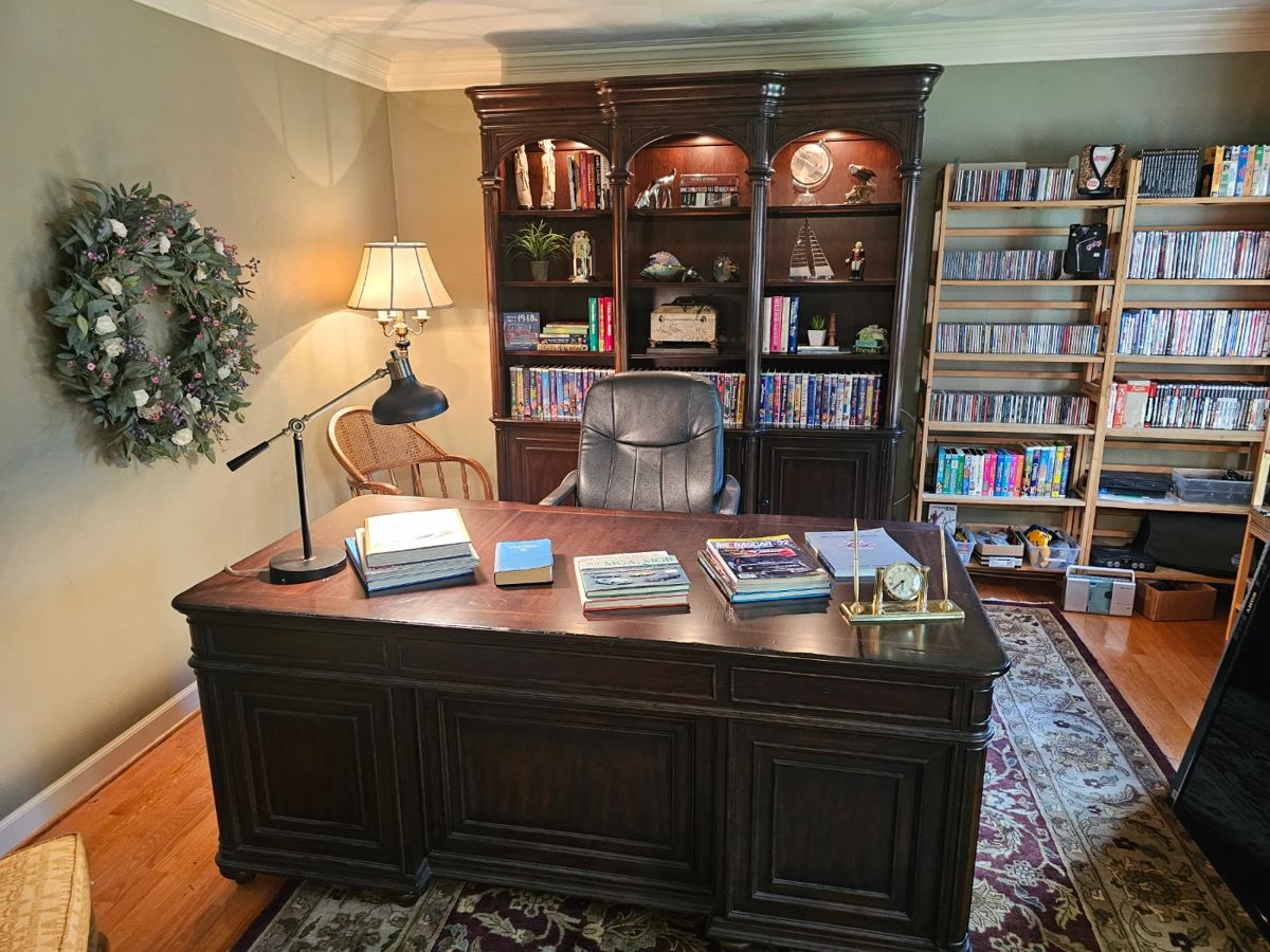 Haverty Mahogany Executive Desk, Matching bookcase