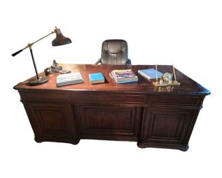 Haverty executive desk. Matching bookshelves