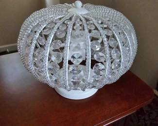 Pottery Barn contemporary ceiling fixture with crystal like features to reflect light
