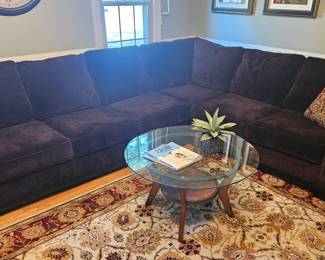 Dark brown 6 seat sectional sofa