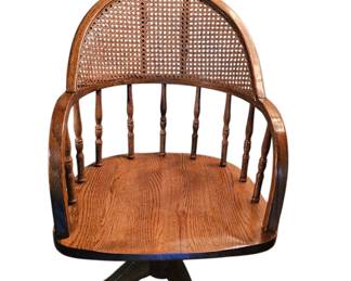 Oak vintage swivel Banker's chair