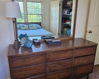 MidCentury triple dresser and mirror
