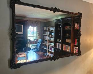 Very heavy Vintage dark brown ornate mirror