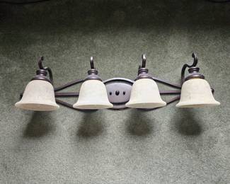 Rubbed bronze 4 light vanity fixture
