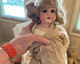 Bisque Doll - on her way to the beauty shop